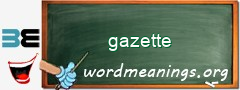 WordMeaning blackboard for gazette